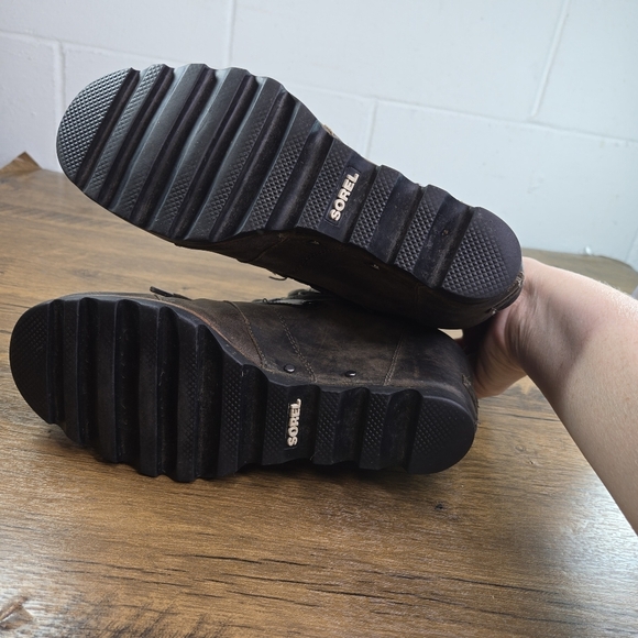 Sorel Joan Of Artic Wedge Mid Patina Brown Boots - Picture 4 of 12